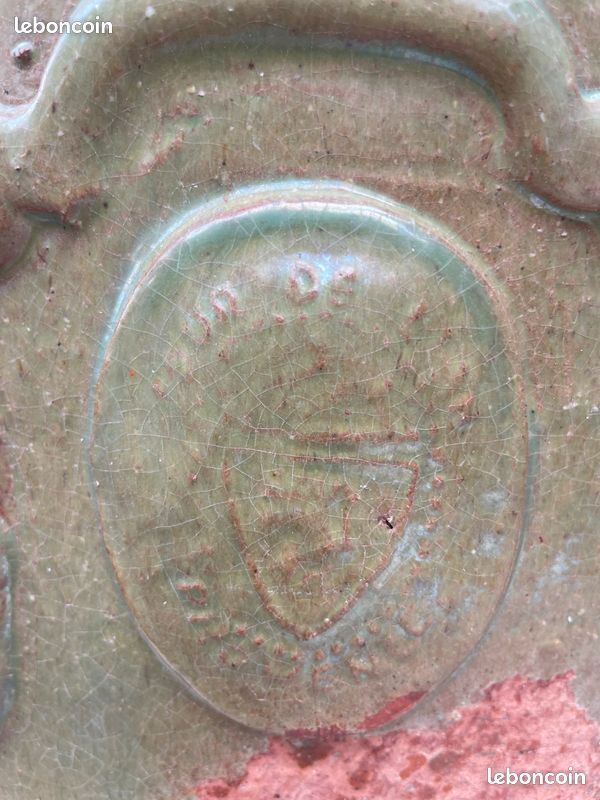 Ancienne urne jardinière ou pot en faïence émaille de France