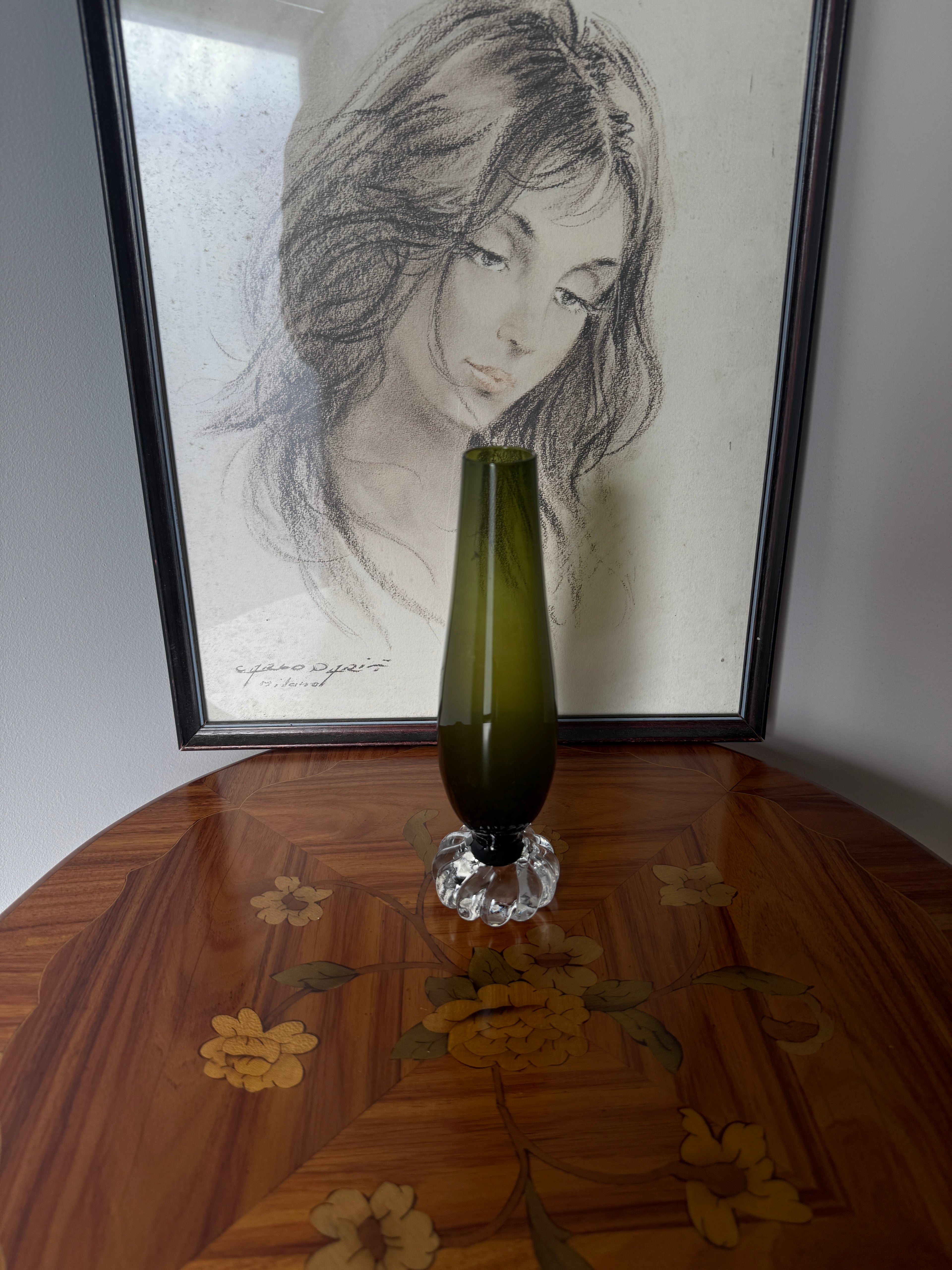 Vase vintage Scandinave en verre ambré par ASEDA