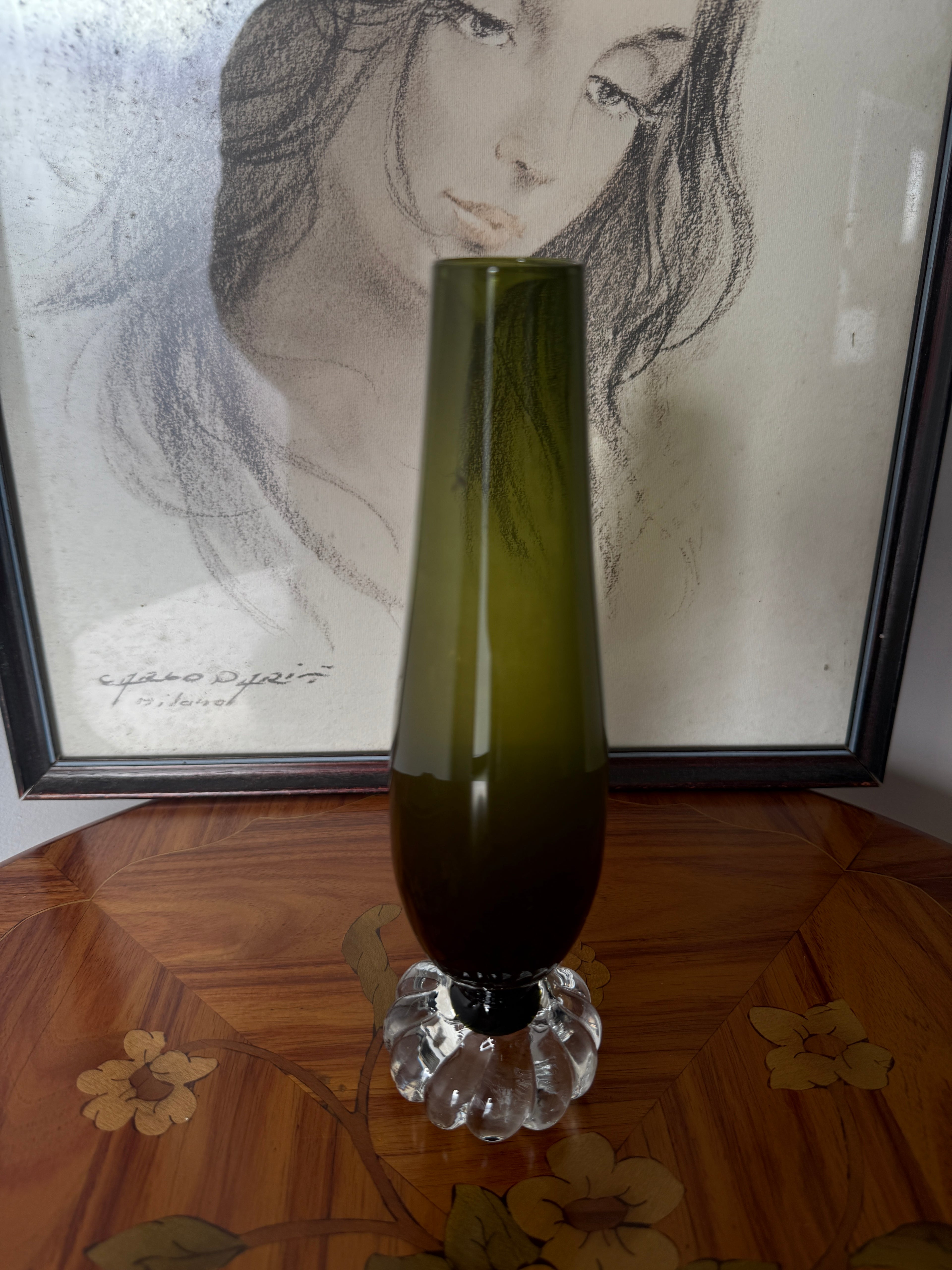 Vase vintage Scandinave en verre ambré par ASEDA