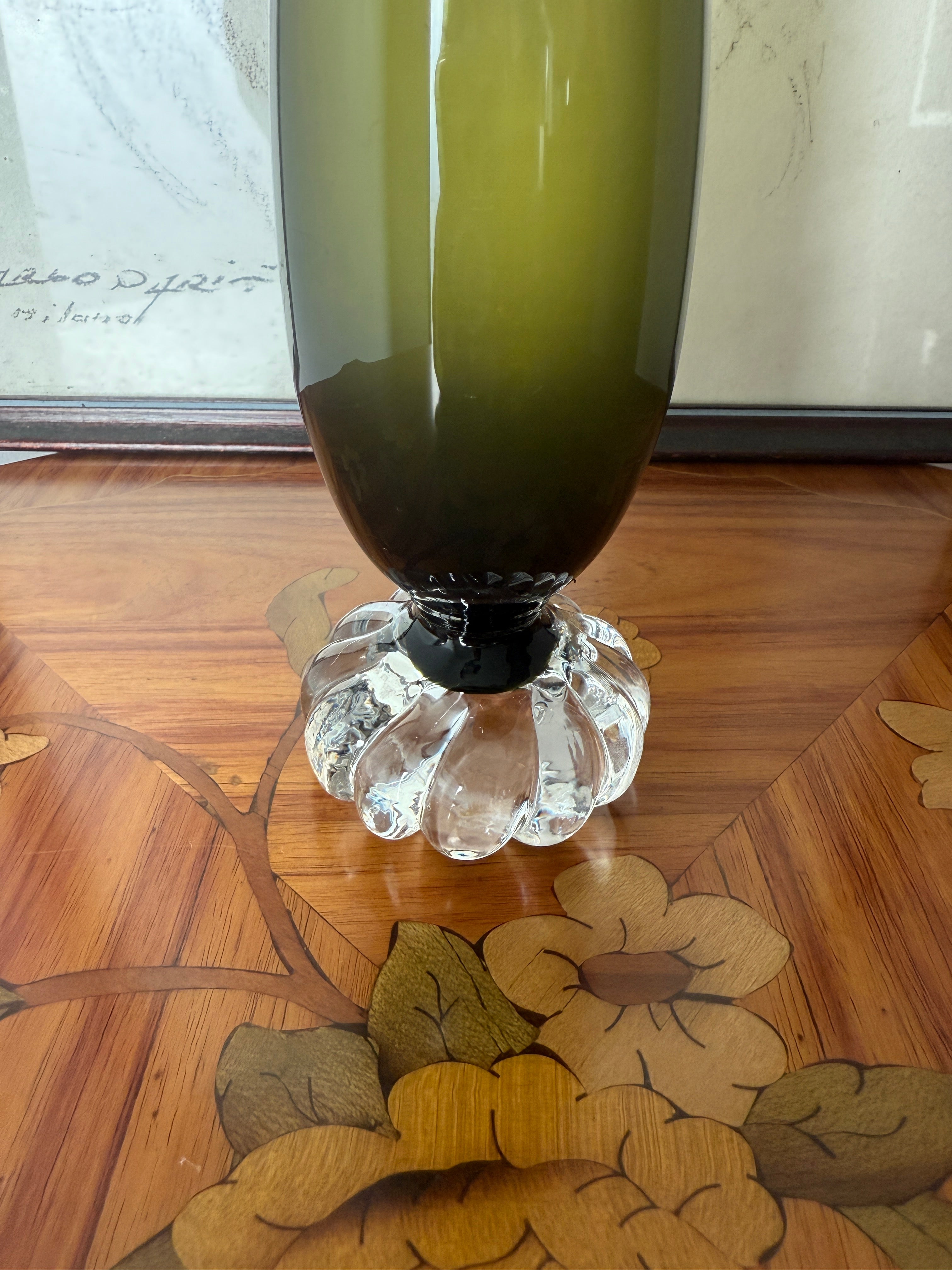 Vase vintage Scandinave en verre ambré par ASEDA