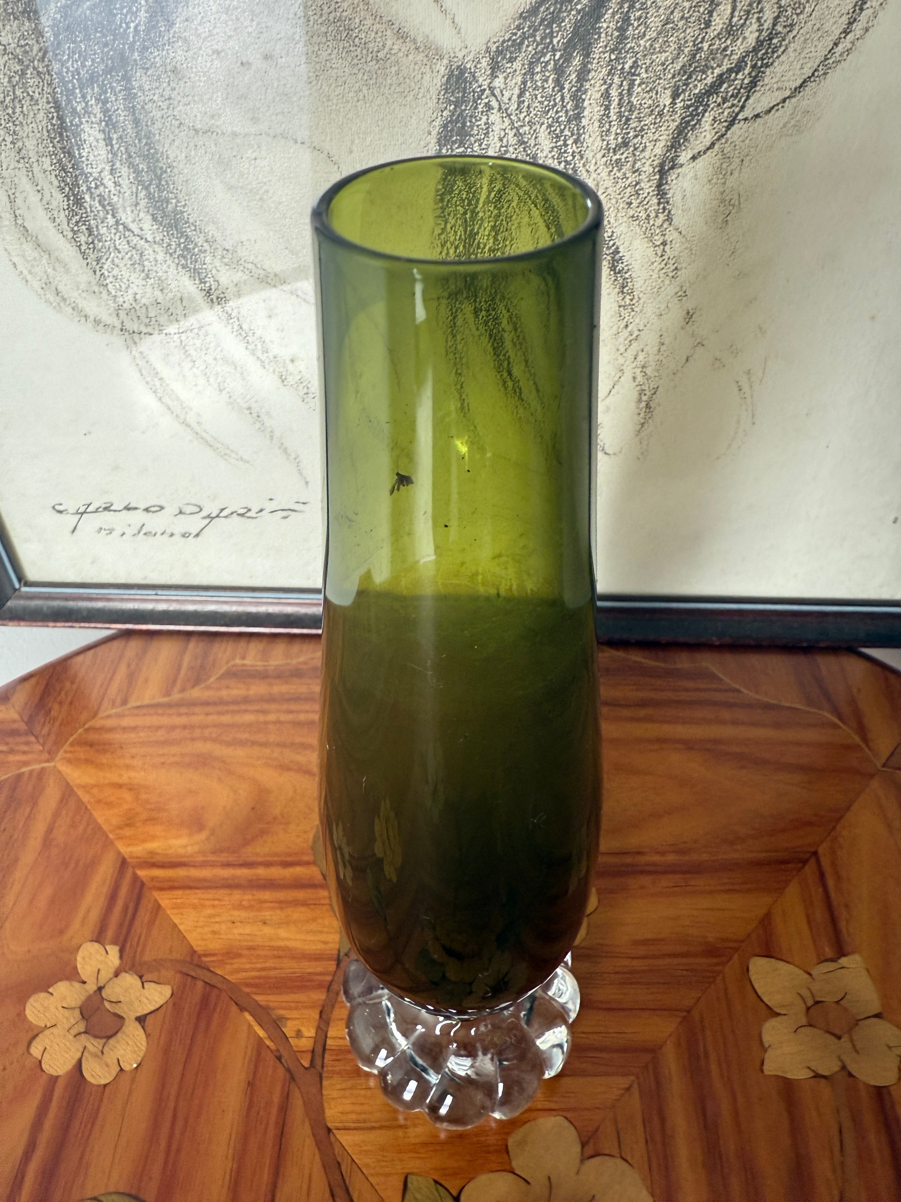 Vase vintage Scandinave en verre ambré par ASEDA