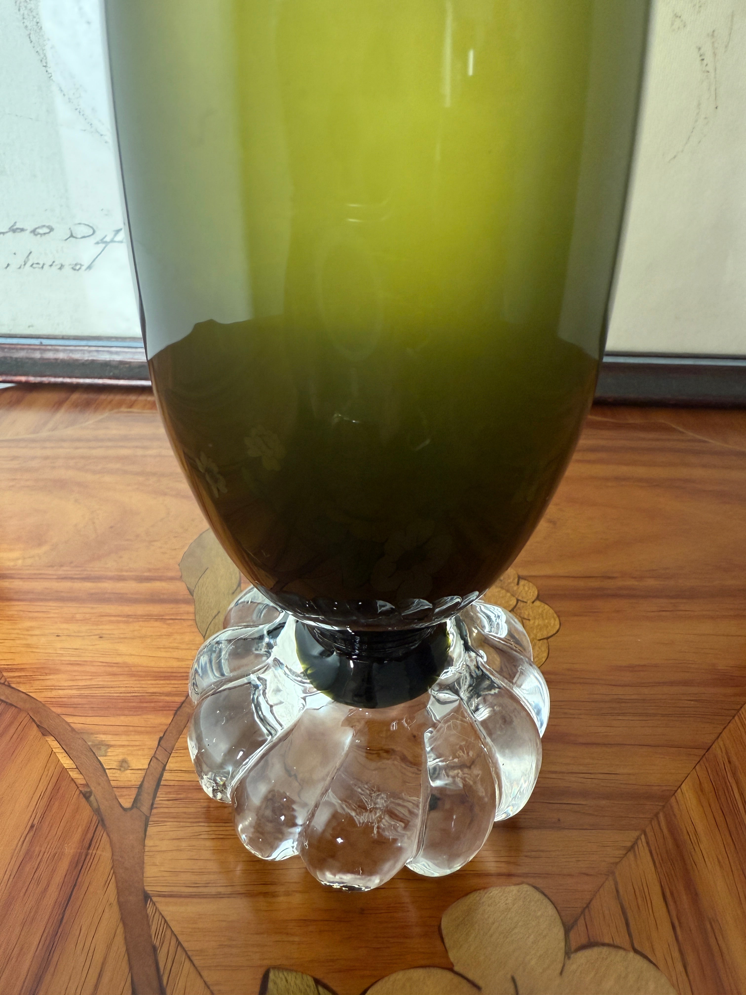 Vase vintage Scandinave en verre ambré par ASEDA