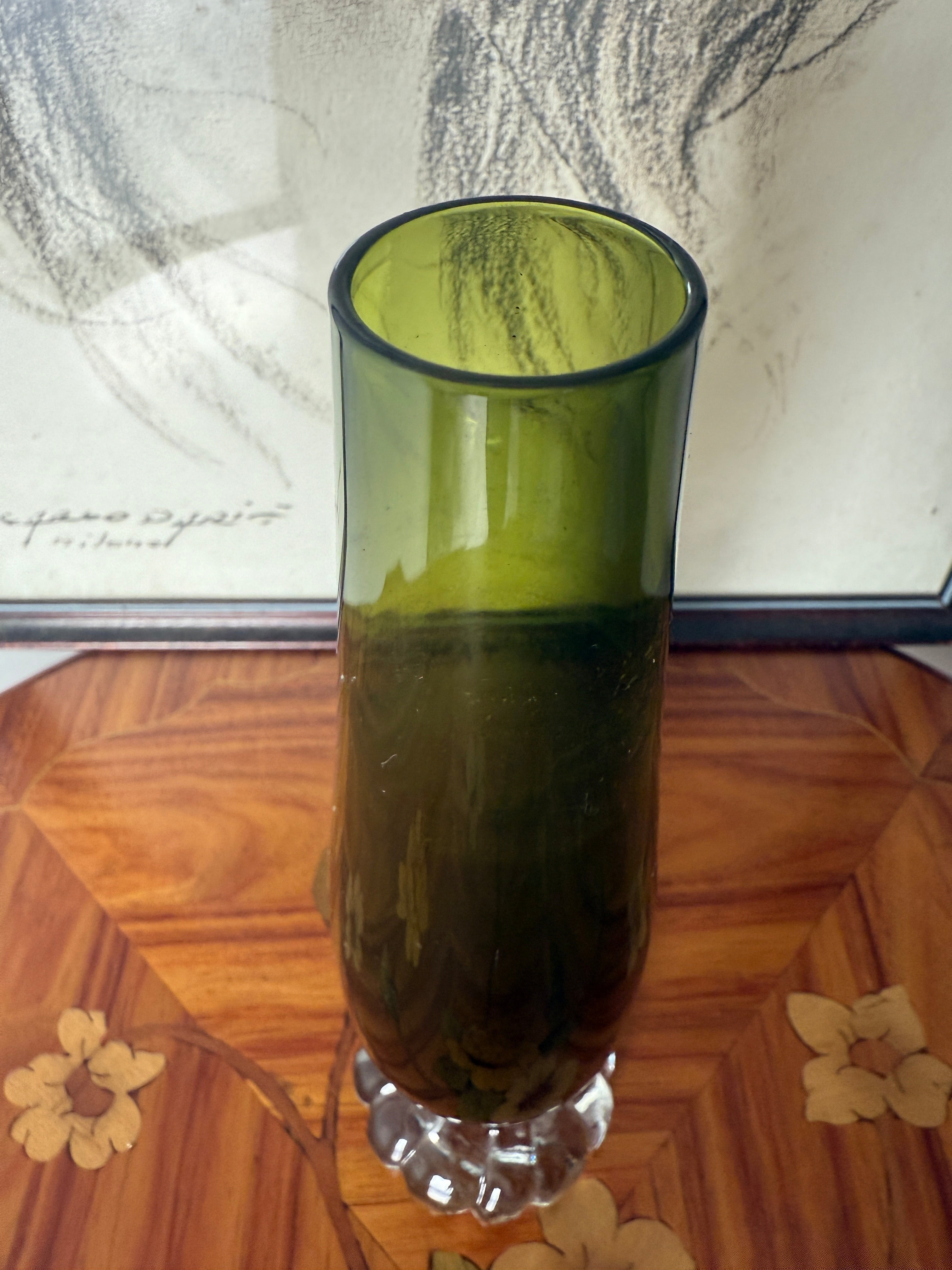 Vase vintage Scandinave en verre ambré par ASEDA