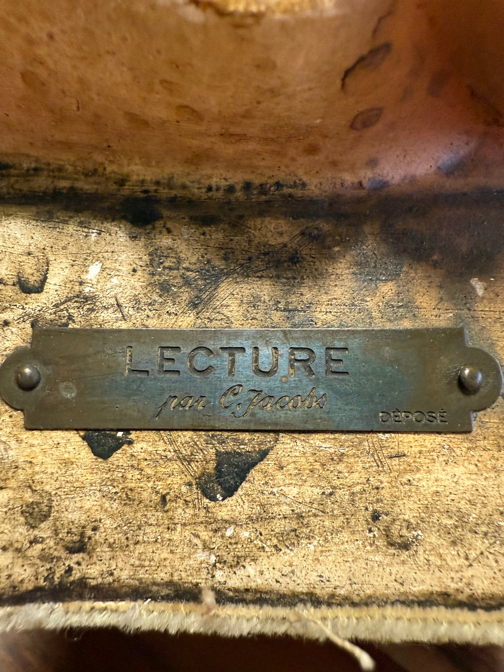 Ancien authentique buste de jeune fille signé C. JACOBS nommée " Lecture "
