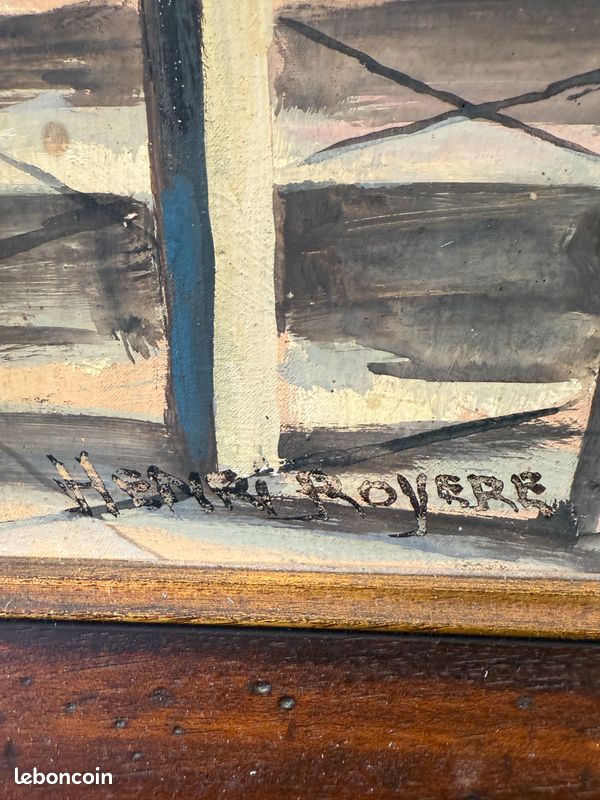 Tableau / huile sur toile signé Henri ROYERE " Scène de vie d'antan "