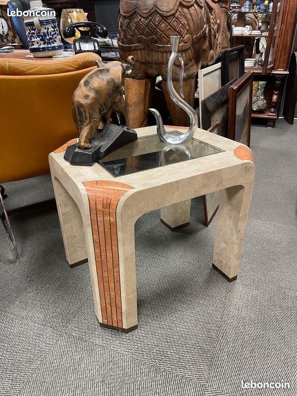 Table d'appoint Fossil Stone par Robert Marcius pour Casa Bique Art Déco