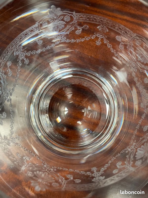 Seau à glace / glaçons en verre gravé, 1970