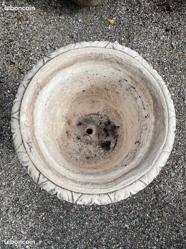 Grande vase / pot de fleurs baroque pour jardin en pierre reconstituée